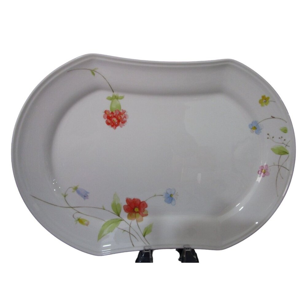 Mikasa Just Flowers Vintage Bone China Oval Serving Platter Retired EUC